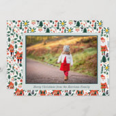 フェスティバルサンタ模様クリスマスフォト シーズンカード (正面/裏面)