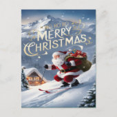 フェスティバルサンタ滑り降り雪斜面 ポストカード (正面)