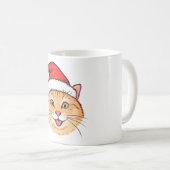 フェスティバルサンタ猫マグカップ – クリスマスプレゼント コーヒーマグカップ (正面右)