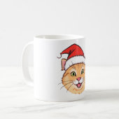 フェスティバルサンタ猫マグカップ – クリスマスプレゼント コーヒーマグカップ (正面左)