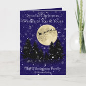 フェスティバルサンタ目撃ファミリークリスマスフォールディング カード (正面)