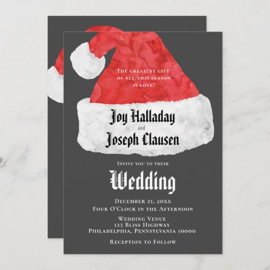 フェスティバルサンタ結婚ハットクリスマス 案内状 (正面/裏面)