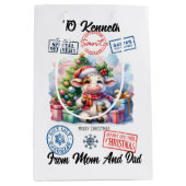 フェスティバルサンタ袋（牛付き） ミディアムペーパーバッグ (正面)