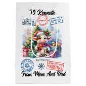 フェスティバルサンタ袋（牛付き） ミディアムペーパーバッグ (裏面)