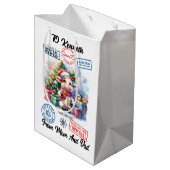 フェスティバルサンタ袋（牛付き） ミディアムペーパーバッグ (裏面アングル)