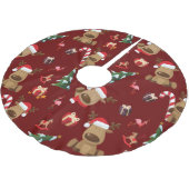 フェスティバルサンタ・トナカイと友達のクリスマス ブラッシュドポリエステルツリースカート (アングル)