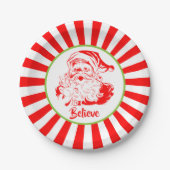 フェスティバルサンタ「信じ」クリスマス紙プレート ペーパープレート (正面)