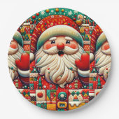 フェスティバルサンタ（明るい色とおもちゃつき） ペーパープレート (正面)