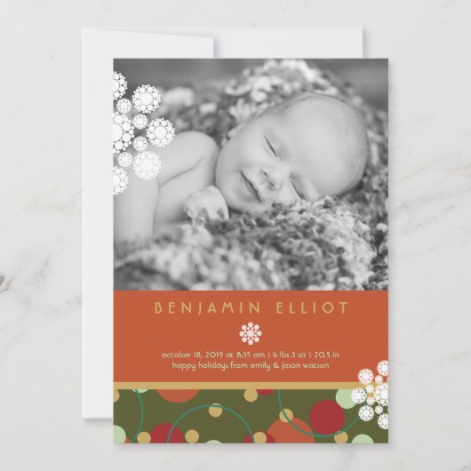 フェスティバルサークル休日の写真誕生のお知らせ シーズンカード (正面)