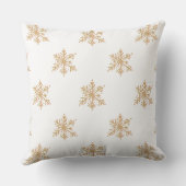 フェスティバルシックエレガント金ゴールドモモ雪片パターン クッション (裏面)