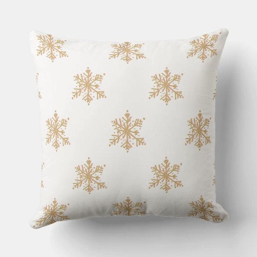 フェスティバルシックエレガント金ゴールドモモ雪片パターン クッション (裏面)