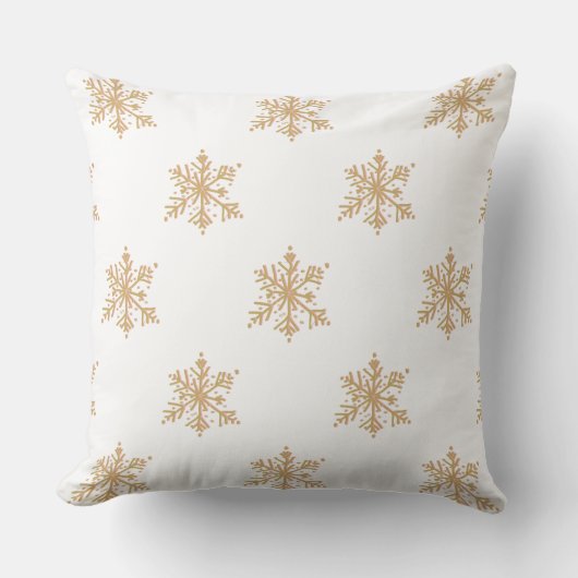 フェスティバルシックエレガント金ゴールドモモ雪片パターン クッション (正面)