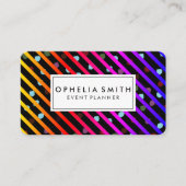 フェスティバルシックストライプなドットとドットのテクスチャ 名刺 (正面)