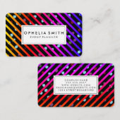 フェスティバルシックストライプなドットとドットのテクスチャ 名刺 (正面/裏面)