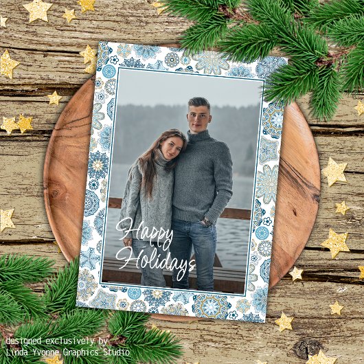 フェスティバルシックフローラマンダラスノーフレークのパターン カード