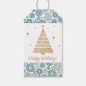 フェスティバルシックフローラマンダラスノーフレークのパターン ギフトタグ (正面)