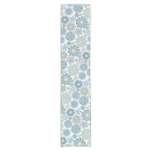 フェスティバルシックフローラマンダラスノーフレークのパターン ショートテーブルランナー (正面)