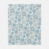 フェスティバルシックフローラマンダラスノーフレークのパターン フリースブランケット (正面)