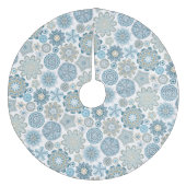 フェスティバルシックフローラマンダラスノーフレークのパターン フリース ツリースカート (正面)