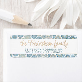 フェスティバルシックフローラマンダラスノーフレークのパターン ラベル