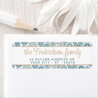 フェスティバルシックフローラマンダラスノーフレークのパターン ラベル