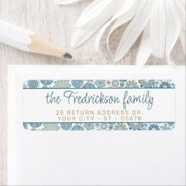 フェスティバルシックフローラマンダラスノーフレークのパターン ラベル