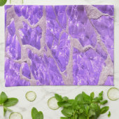 フェスティバルシック光沢のある紫のグリッター石 キッチンタオル (折り畳み)