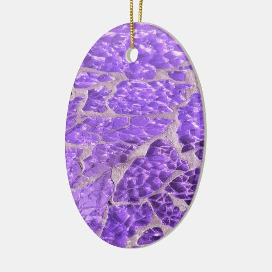 フェスティバルシック光沢のある紫のグリッター石 セラミックオーナメント (左)