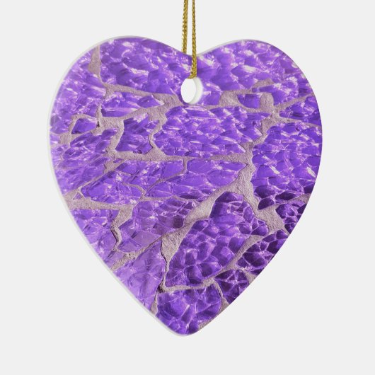 フェスティバルシック光沢のある紫のグリッター石 セラミックオーナメント (右)