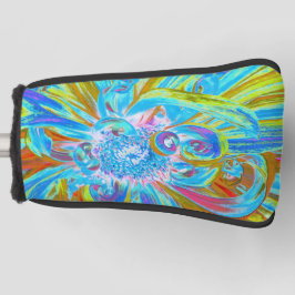 フェスティバルシャルトリュースアンドブルーダリアフラワー花びら ゴルフヘッドカバー