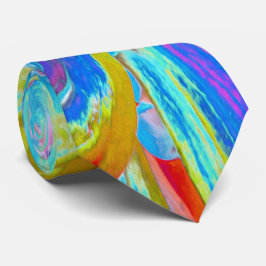 フェスティバルシャルトリュースアンドブルーダリアフラワー花びら ネクタイ