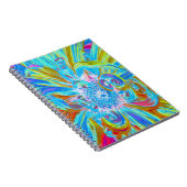 フェスティバルシャルトリュースアンドブルーダリアフラワー花びら ノートブック (右側)