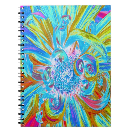 フェスティバルシャルトリュースアンドブルーダリアフラワー花びら ノートブック (正面)