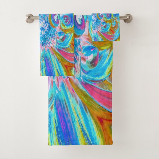 フェスティバルシャルトリュースアンドブルーダリアフラワー花びら バスタオルセット (インサイチュ)