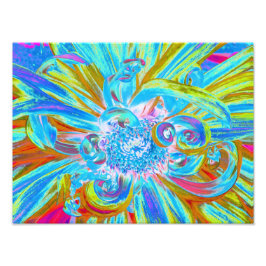 フェスティバルシャルトリュースアンドブルーダリアフラワー花びら フォトプリント           