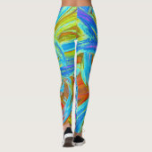 フェスティバルシャルトリュースアンドブルーダリアフラワー花びら レギンス (裏面)