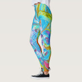 フェスティバルシャルトリュースアンドブルーダリアフラワー花びら レギンス (左)