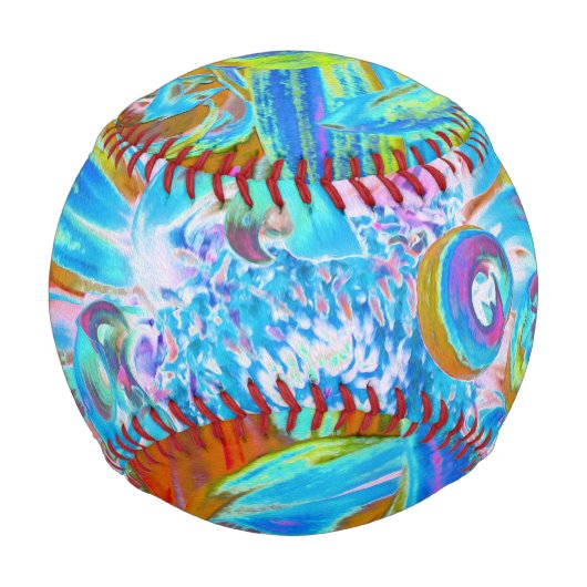 フェスティバルシャルトリュースアンドブルーダリアフラワー花びら 野球ボール (正面)