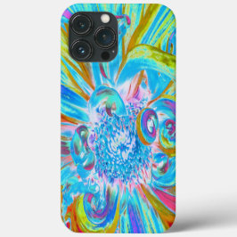 フェスティバルシャルトリュースアンドブルーダリアフラワー花びら iPhone 13 PRO MAXケース