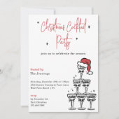 フェスティバルシャンパンタワークリスマスカクテルパーティー 招待状 (正面)