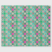 フェスティバルシュガークッキーonブライトティール（緑がかった色） ラッピングペーパー (フラット)