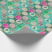 フェスティバルシュガークッキーonブライトティール（緑がかった色） ラッピングペーパー (角)