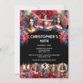 フェスティバルショーメンカーニバルパーティー回路テーマおもしろい 招待状 (正面)
