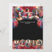 フェスティバルショーメンカーニバルパーティー回路テーマおもしろい 招待状 (裏面)