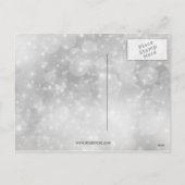 フェスティバルシルバーおよびブルーオーナメントホリデーカード シーズンポストカード (裏面)