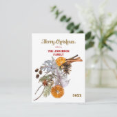 フェスティバルシルバーとオレンジのクリスマスカード シーズンカード (スタンド正面)