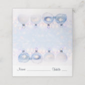 フェスティバルシルバーのクリスマスボールを雪に プレイスカード (外部開封)