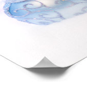 フェスティバルシルバーのクリスマスボールを雪に ポスター (角)