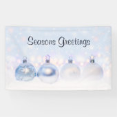 フェスティバルシルバーのクリスマスボールを雪に 横断幕 (横)