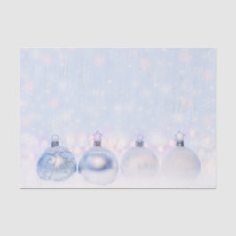 フェスティバルシルバーのクリスマスボールを雪に 薄葉紙